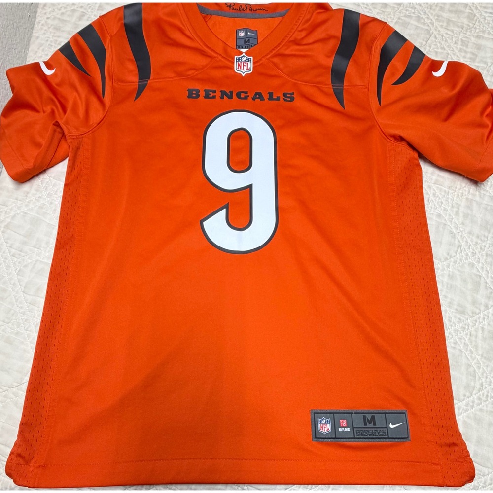 Nike Cincinnati Bengals Joe Burrow Jersey Mens Medium Orange NFL Football Home